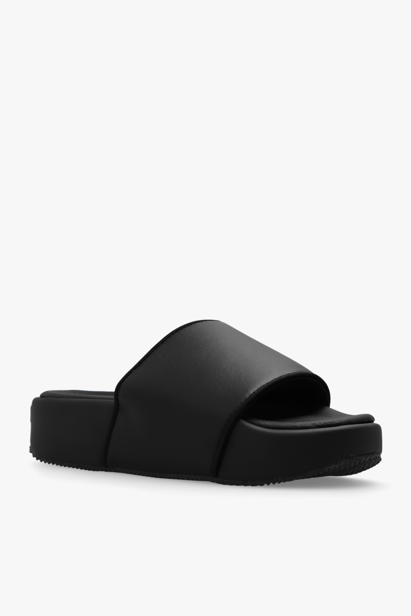 Leather best sale platform slides